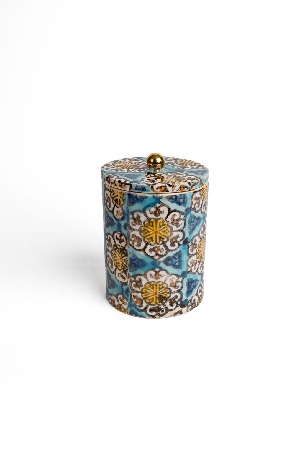 Turquoise Floral Canister