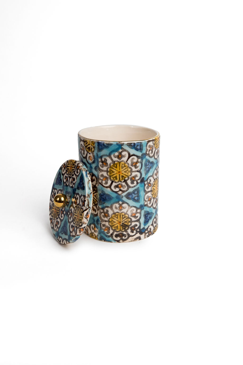 Turquoise Floral Canister