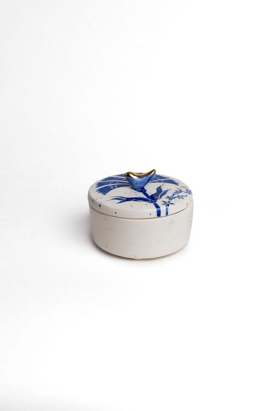 Blue Flower Ceramic Canister.