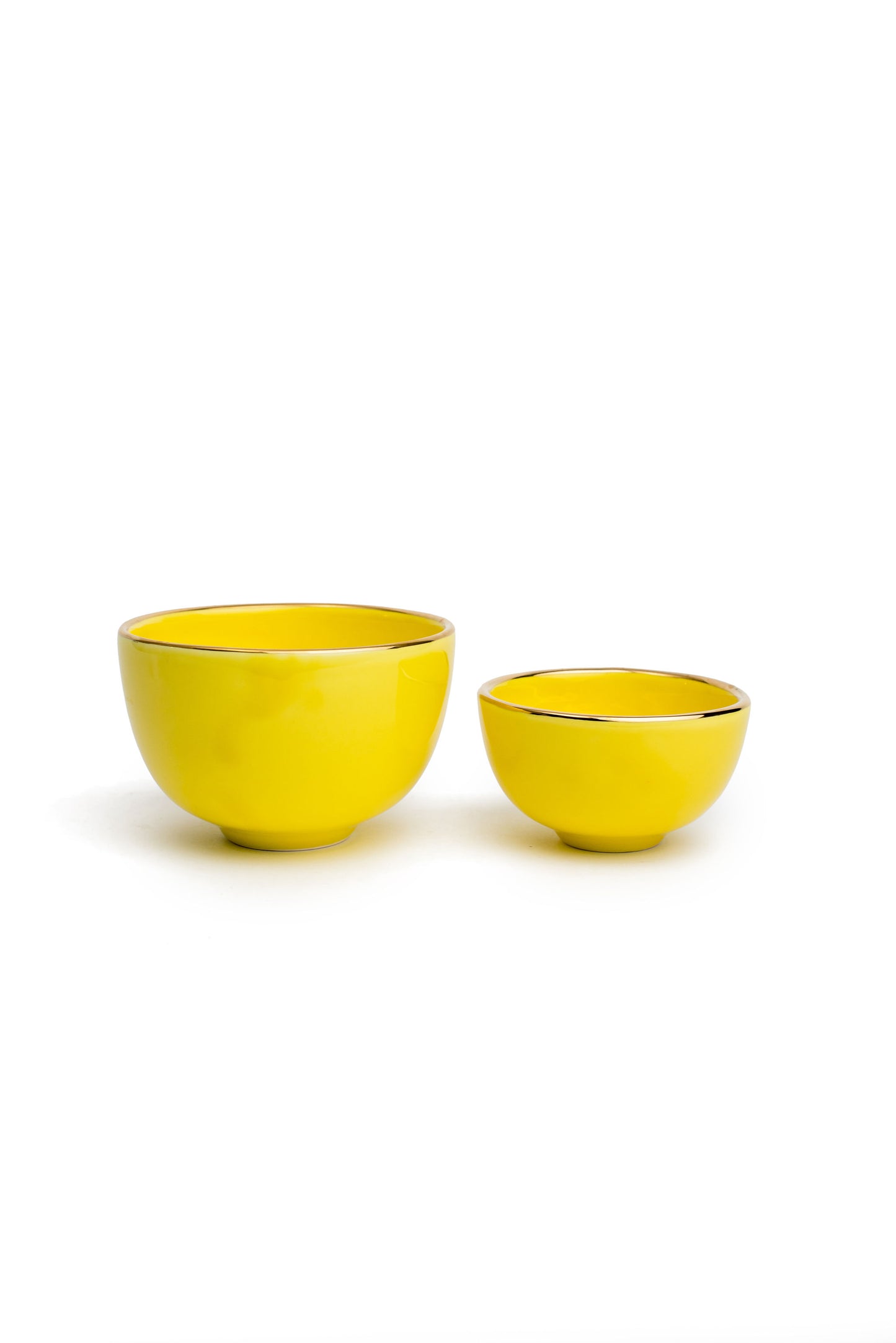 Minimalist Yellow Bowl With Gold Edges