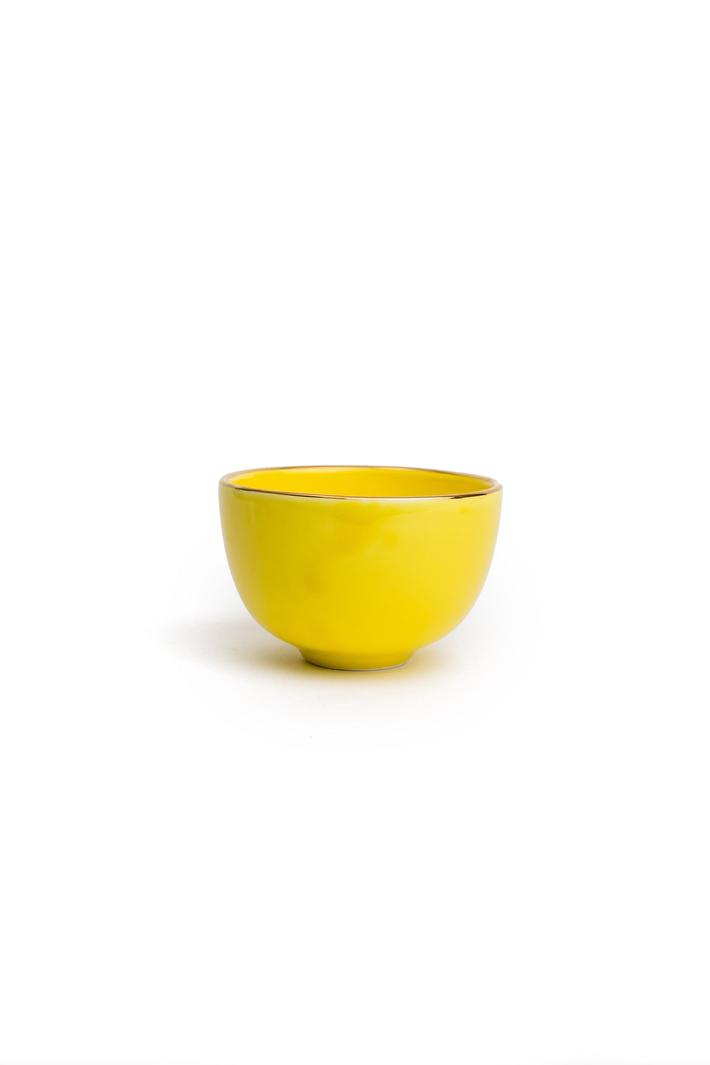 Minimalist Yellow Bowl With Gold Edges