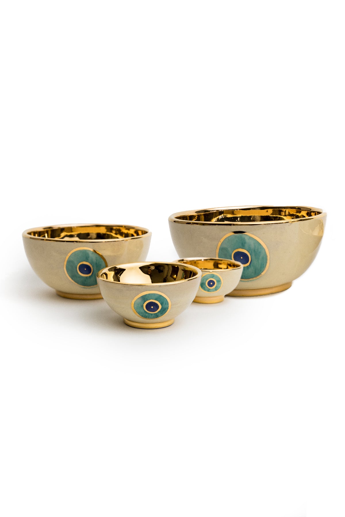 18K Gold Plated Evil Eye Bowls - Gold Inside