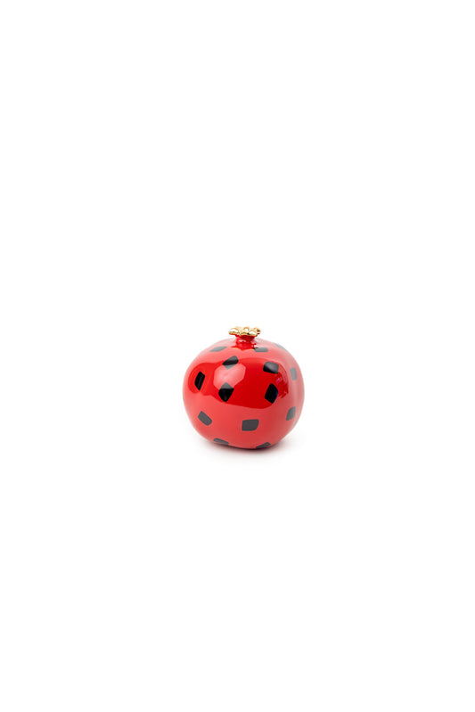 Dots - Red Pomegranate With Black pattern.