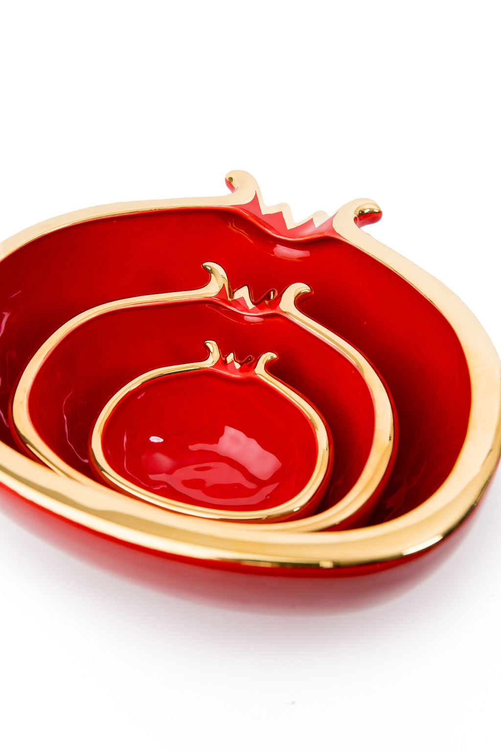 Red And Gold Pomegranate Bowls