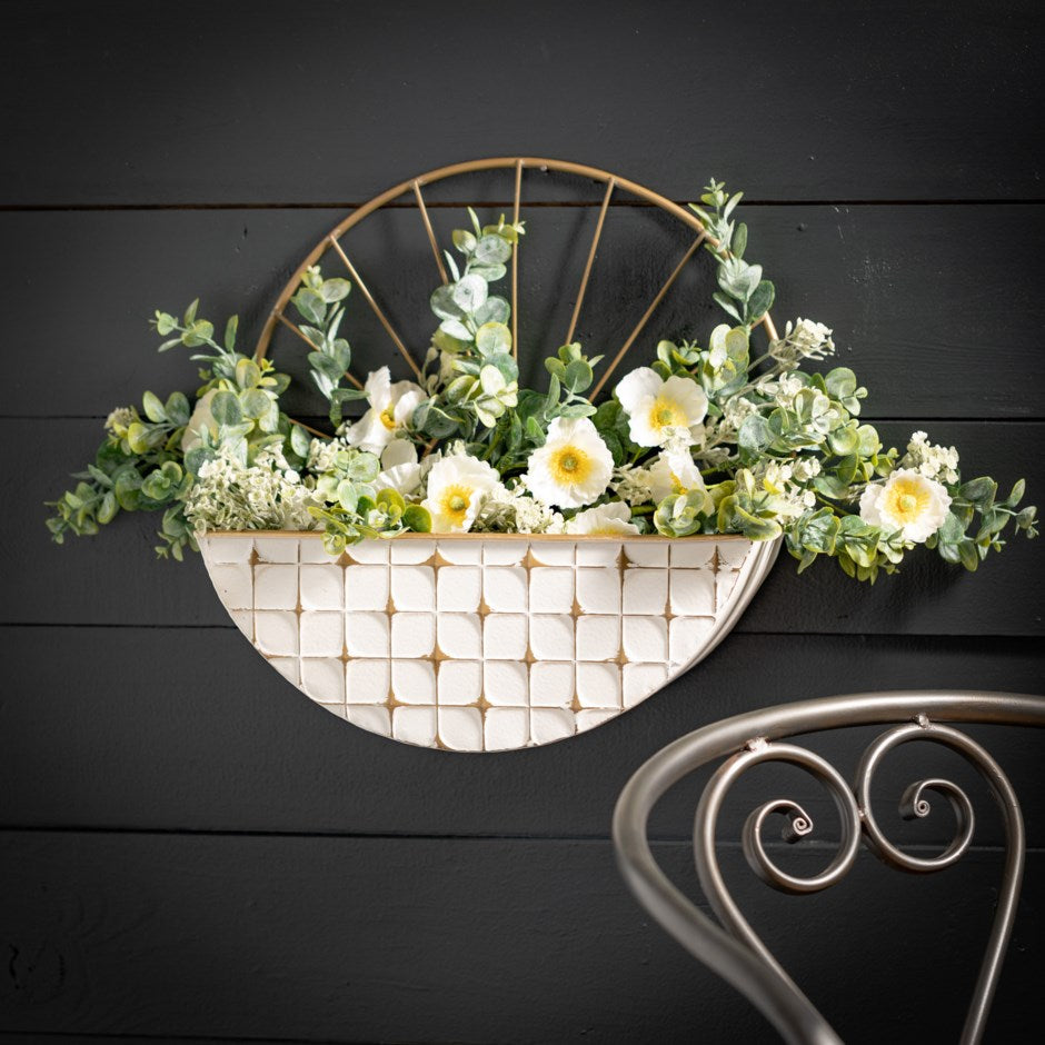 White And Gold wall planter | Set Of 3