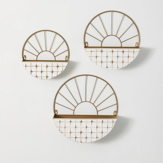 White And Gold wall planter | Set Of 3