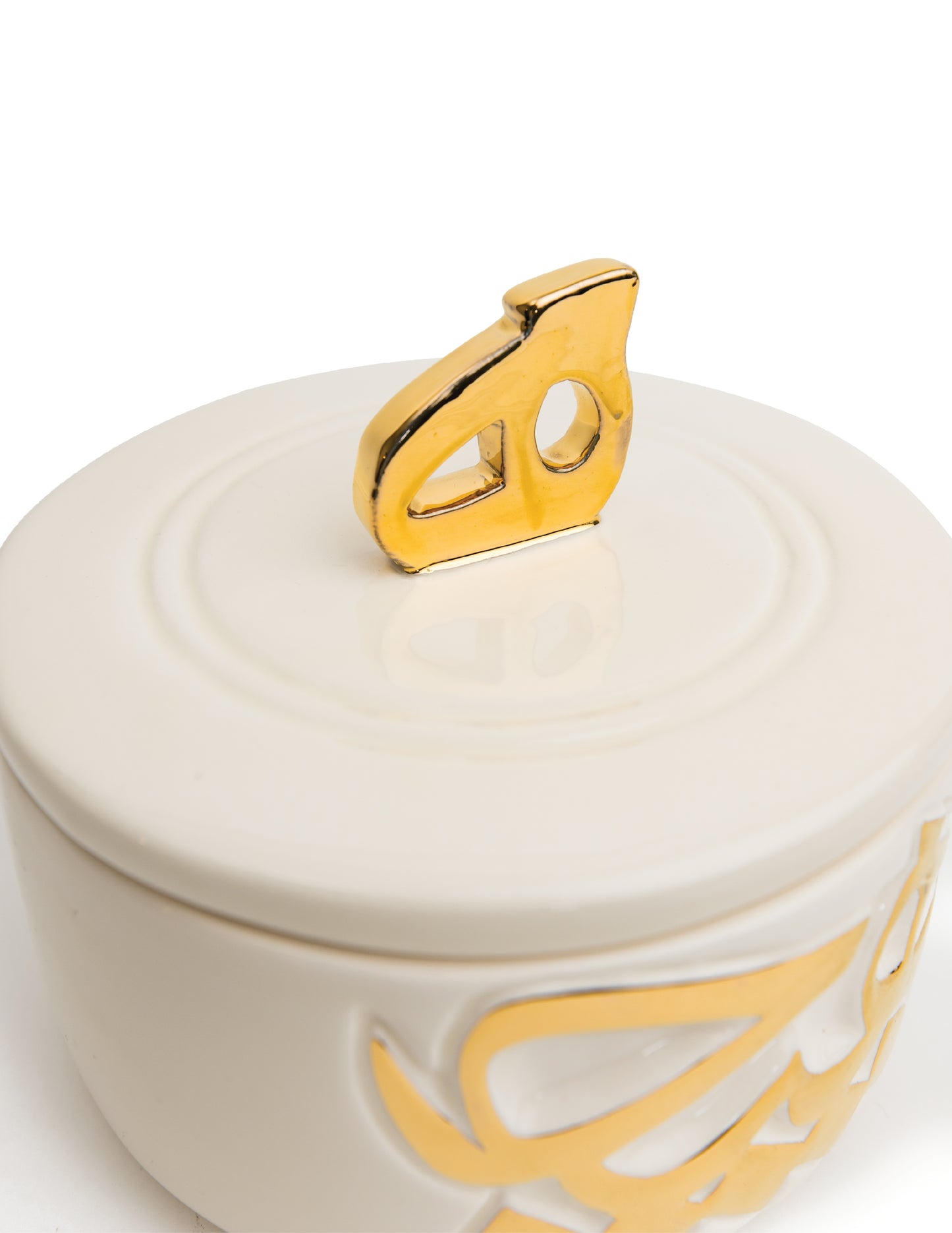 White and Gold Heech Canister | Chocolate Bowl
