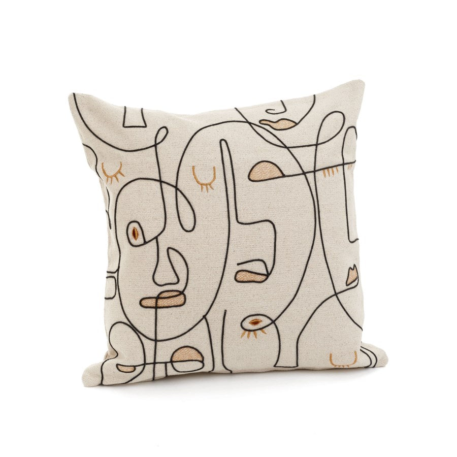 Elson Line Art Face Pillow