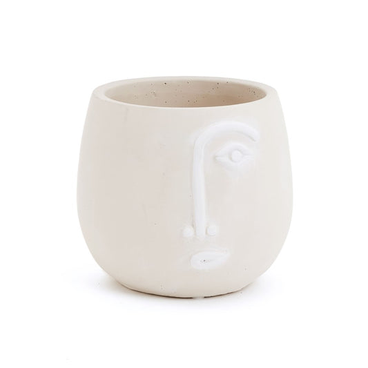 white line art face planter