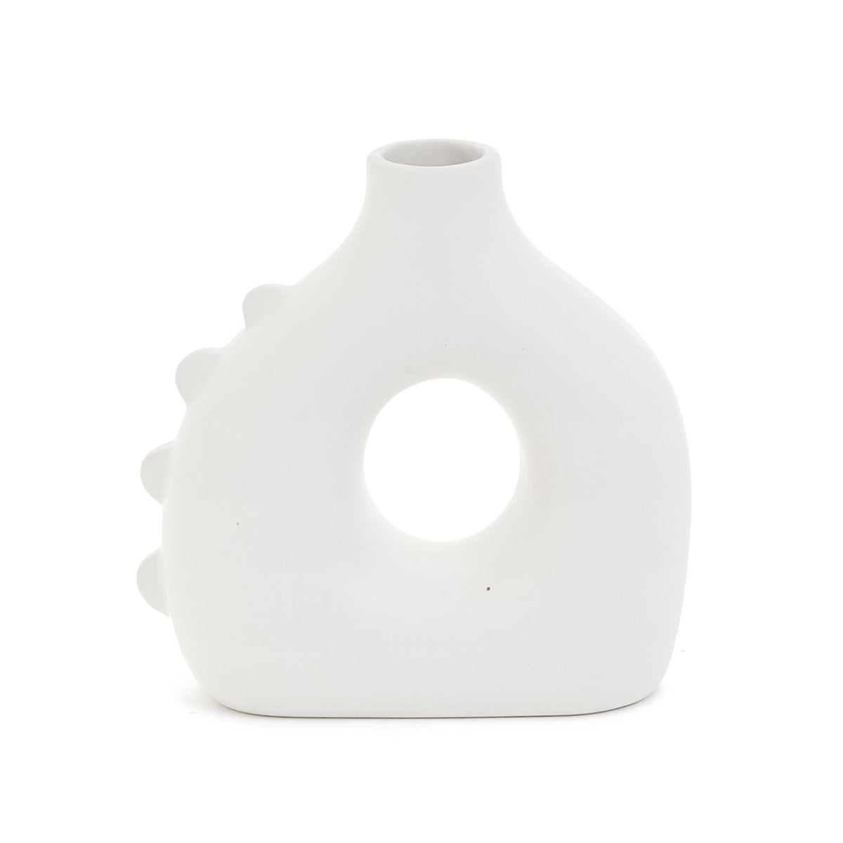 White Ceramic Circle Mini Vase
