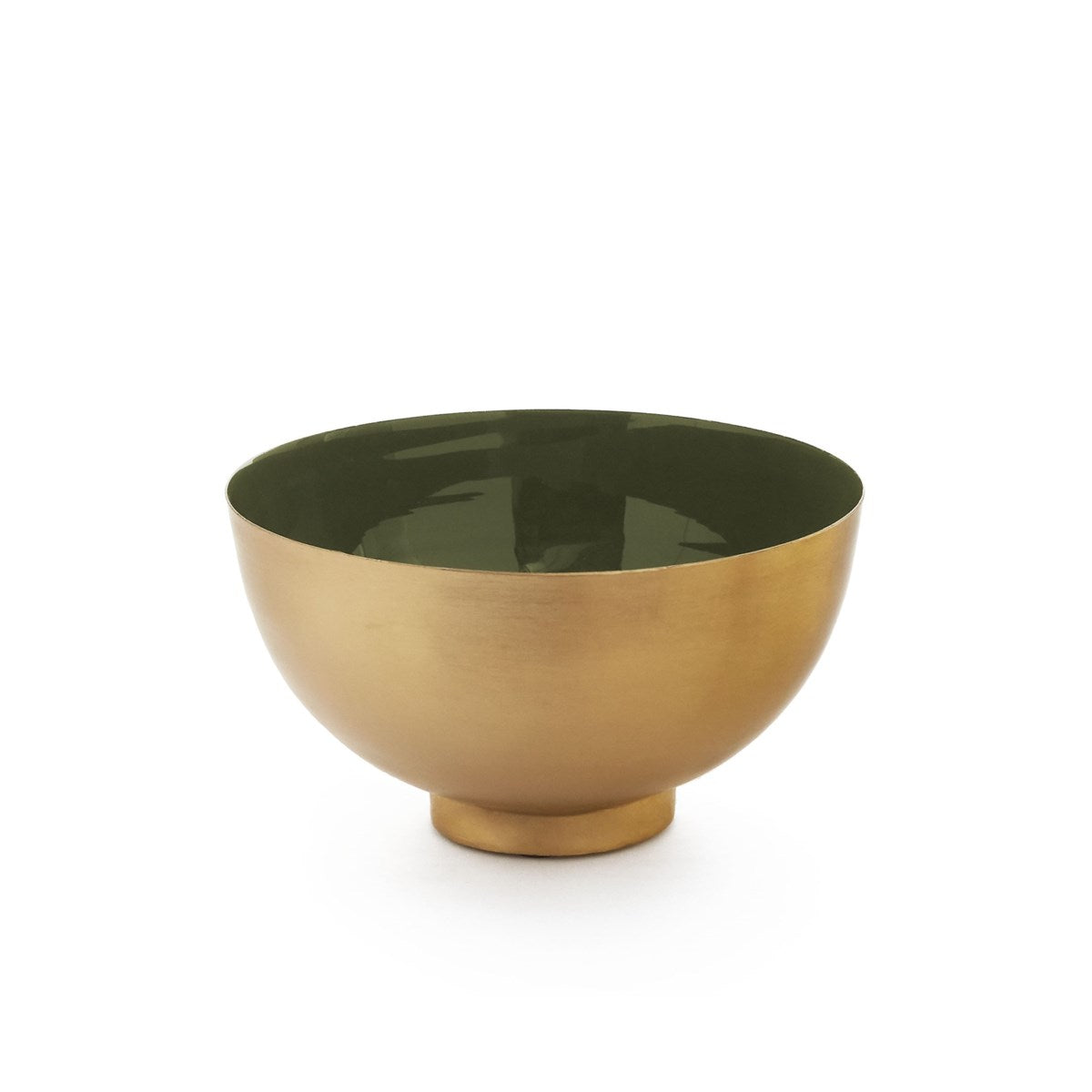 Green And Gold Metal Bowl.