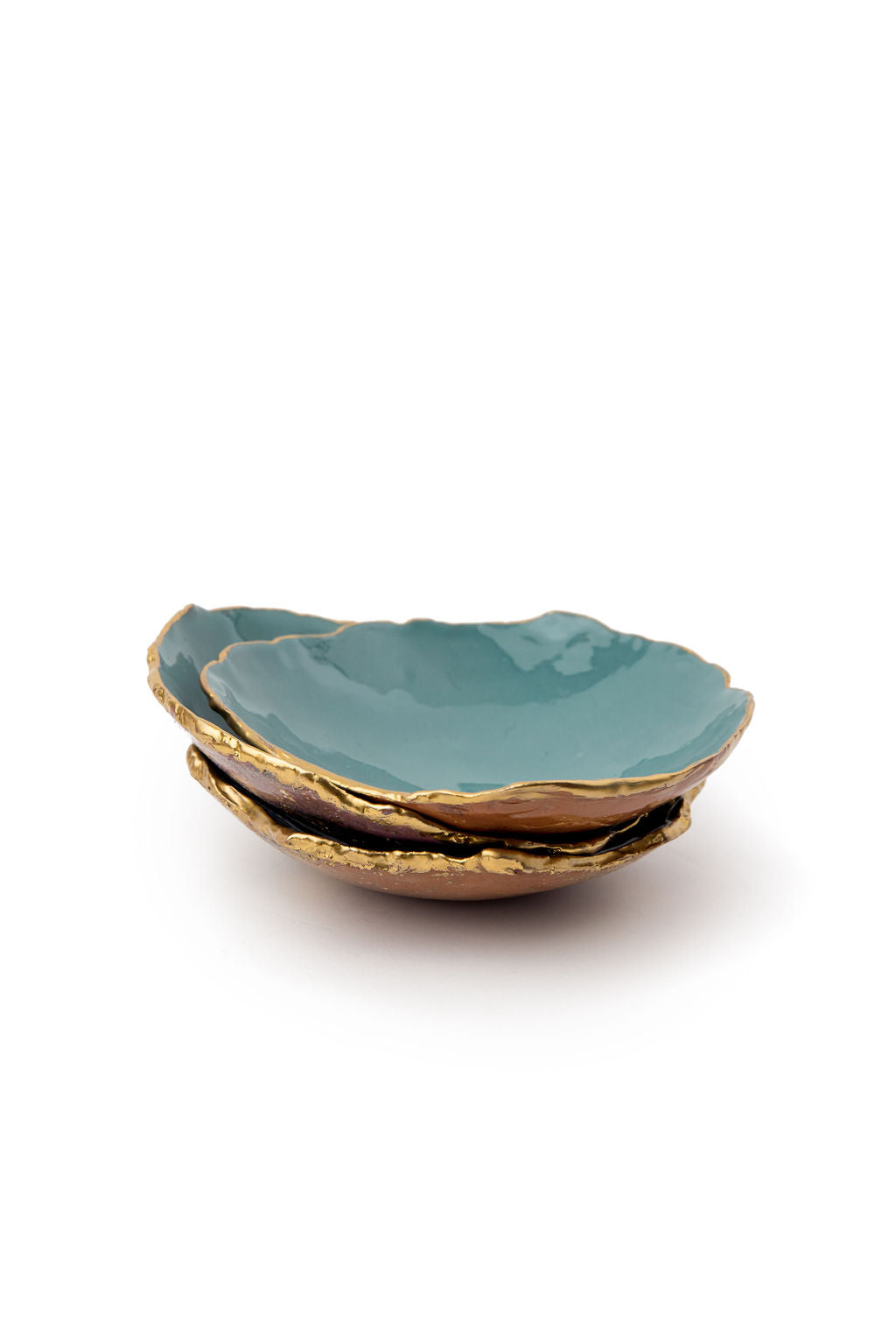 Green And Gold Ceramic Bowls