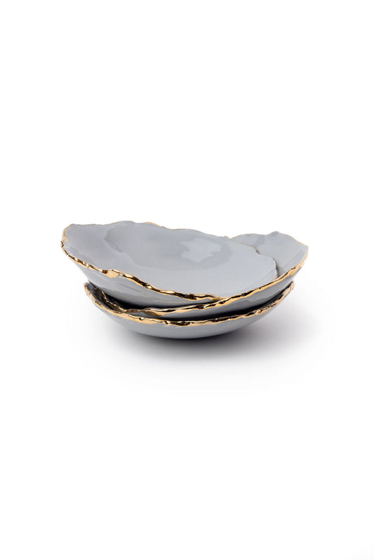 Gray And Gold Ceramic Bowl