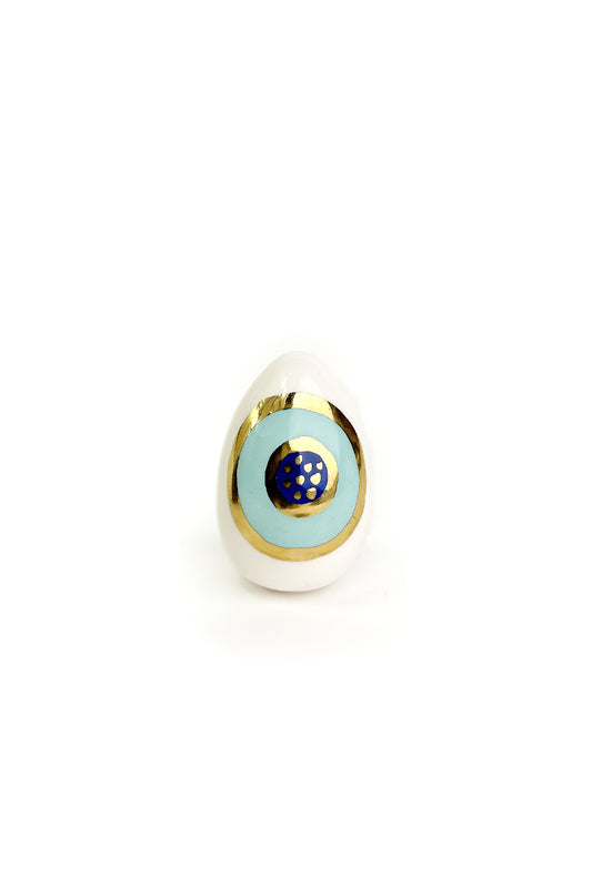Evil Eye Ceramic Egg