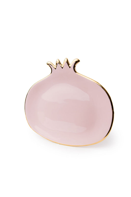 Large Pink And Gold Pomegranate Plate