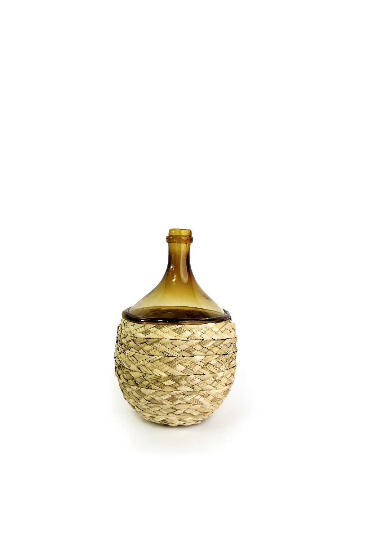 Glass and Rattan Brown Vase