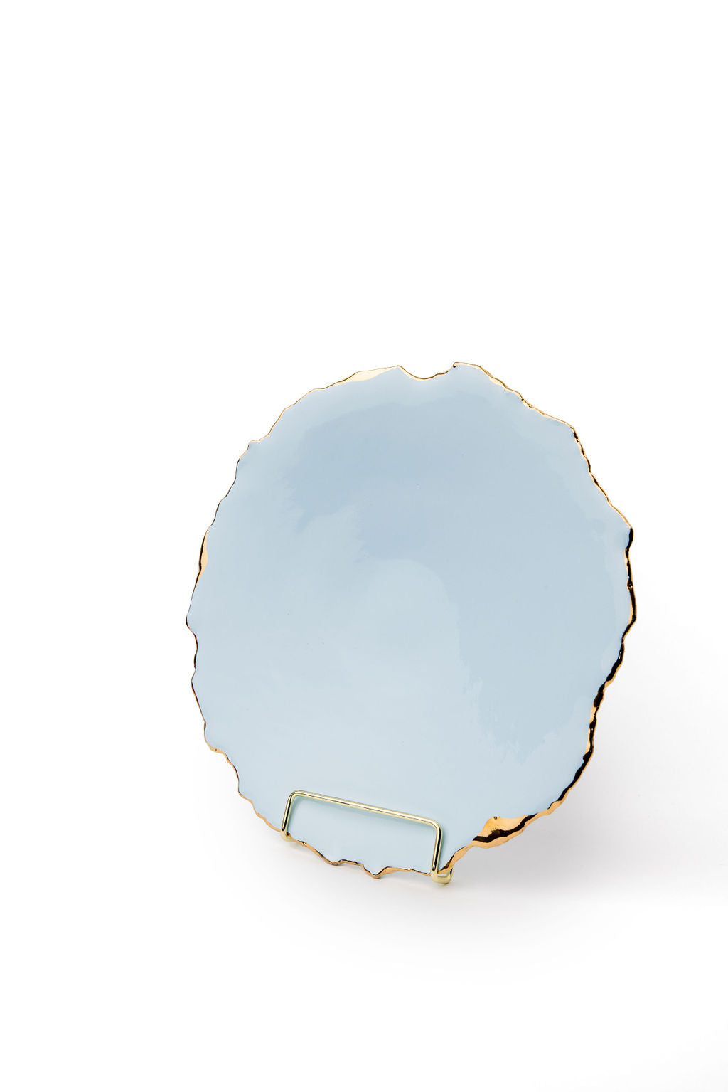 large plate gold edge baby blue