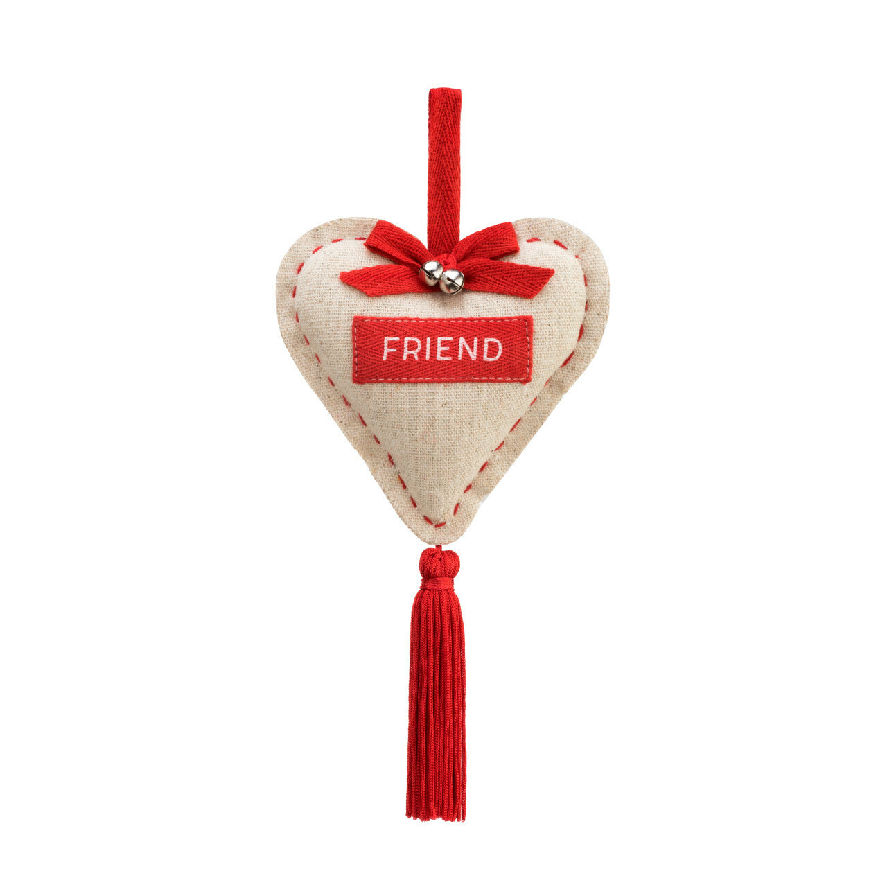 Daughter / Friend Heart Tassel Ornament | Red And Beige Polyester Ornament