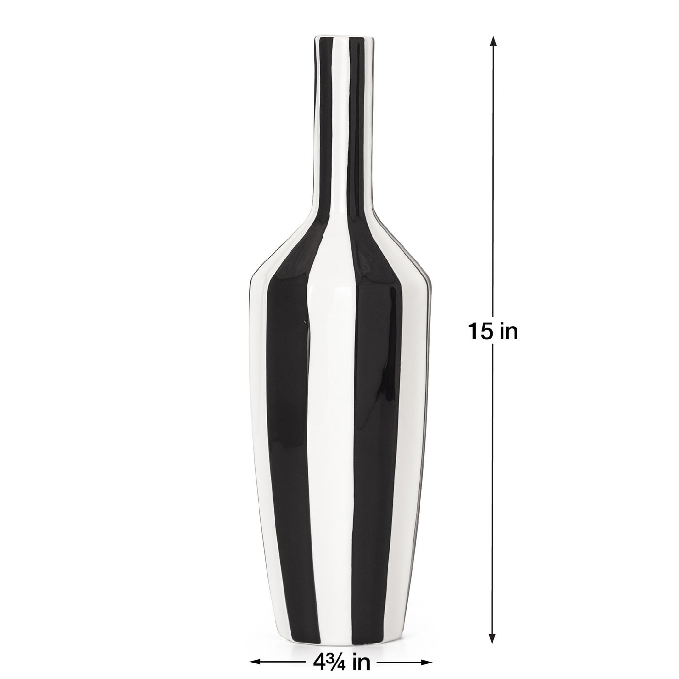 Abstract Black And White Stripped Ceramic Vase