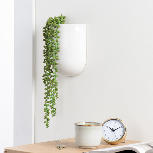 White Ceramic Wall Vase Planter